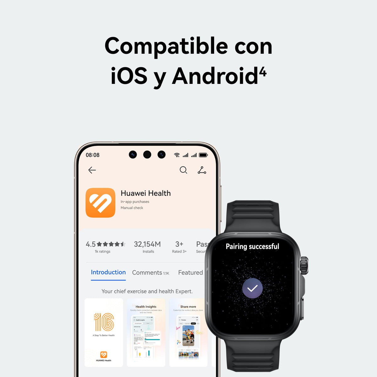 Smartwatch Huawei Watch FIT 5 Pro Negro con GPS y ECG