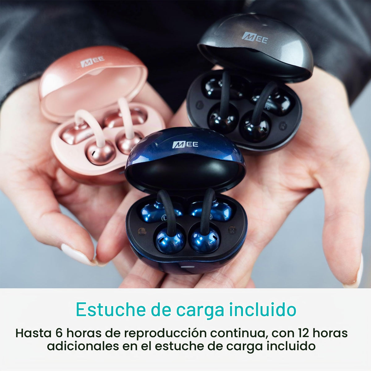 Auriculares Inalámbricos MEE audio Pebbles Air Negra con Bluetooth 5.3 y Reducción de Ruido para Deportes