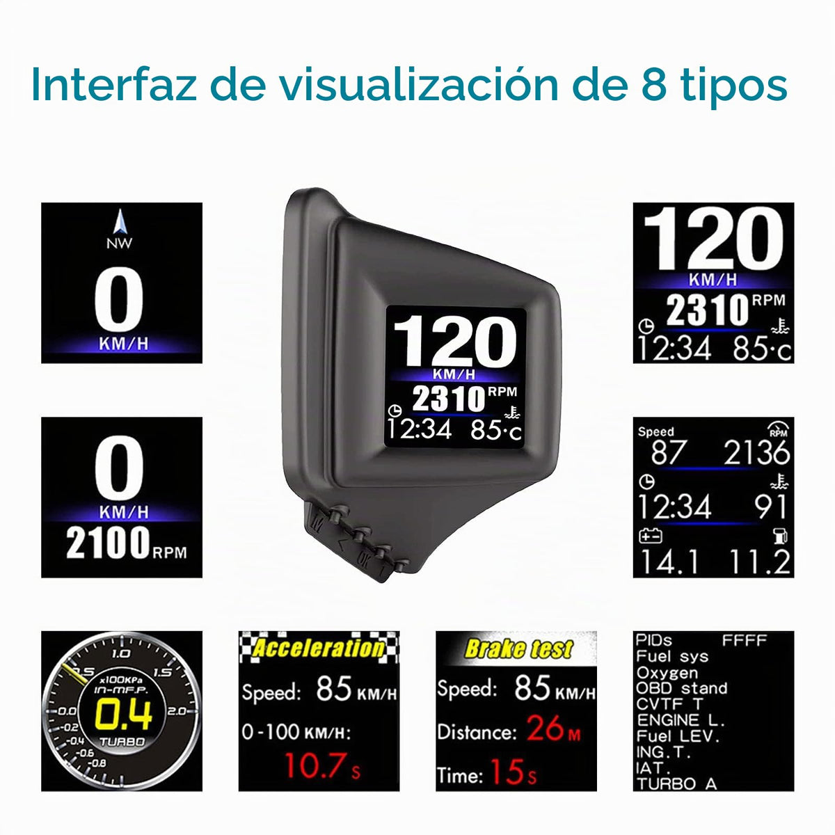 Head Up Display Car HUD P8 OBDII y Sistema Dual GPS Instalación en Pilar A