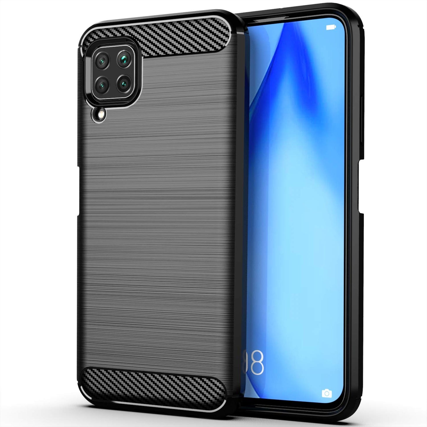 Funda Uso Rudo USDILU para Huawei P40 Lite Negro TPU Suave Silicón Flexible