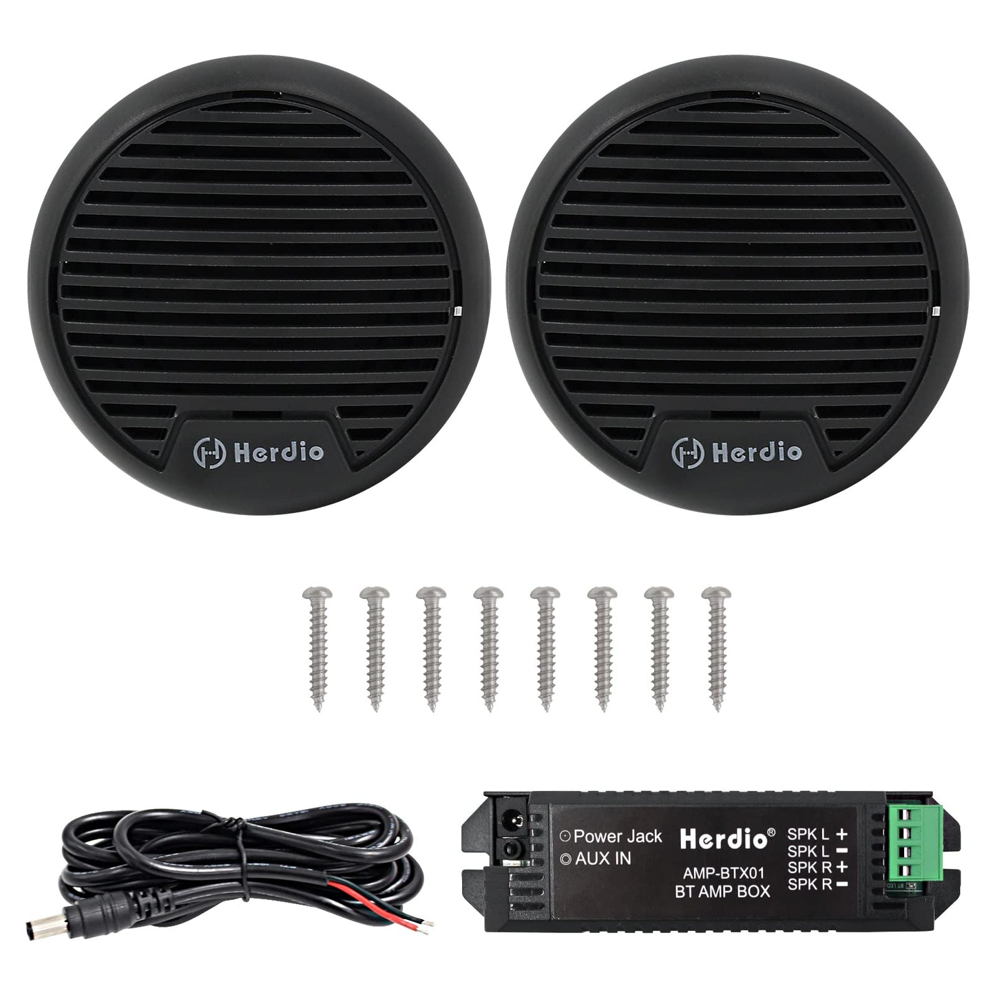 Herdio - Altavoces Bluetooth para Motocicleta con bañera de hidromasaje estéreo con Potencia máxima de 140 W (Negro)