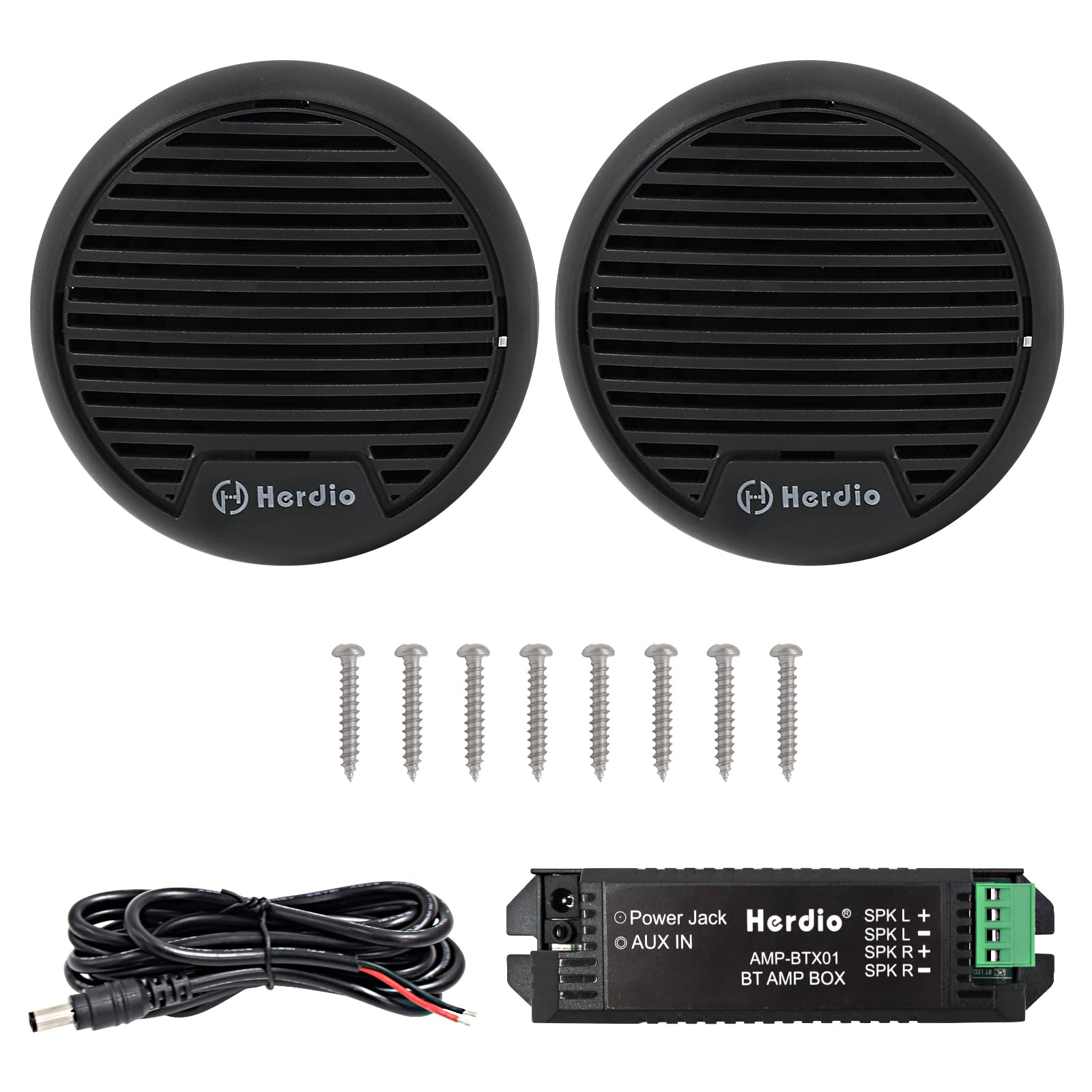 Herdio - Altavoces Bluetooth para Motocicleta con bañera de hidromasaje estéreo con Potencia máxima de 140 W (Negro)