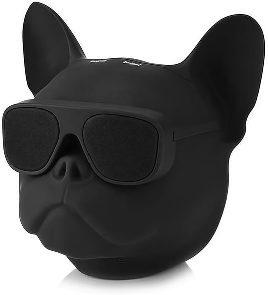 Altavoz Inalámbrico Bluetooth Portátil DTHUIHUA Bulldog Negro con Sonido Estéreo Fuerte para Exteriores