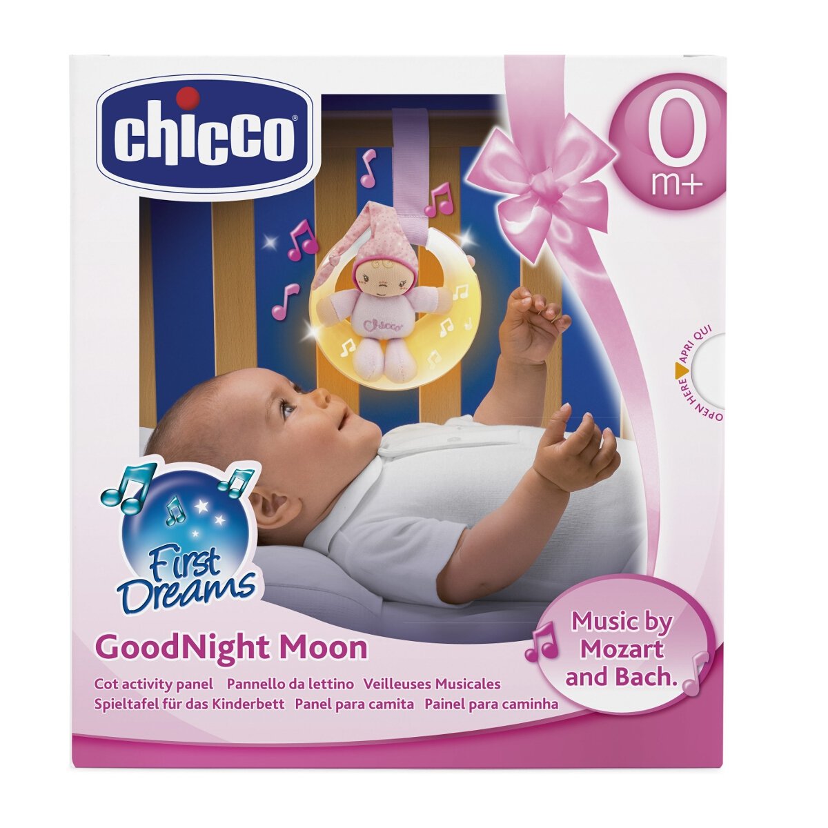Chicco First Dreams Good Night Moon Panel para Camita, Color Rosa