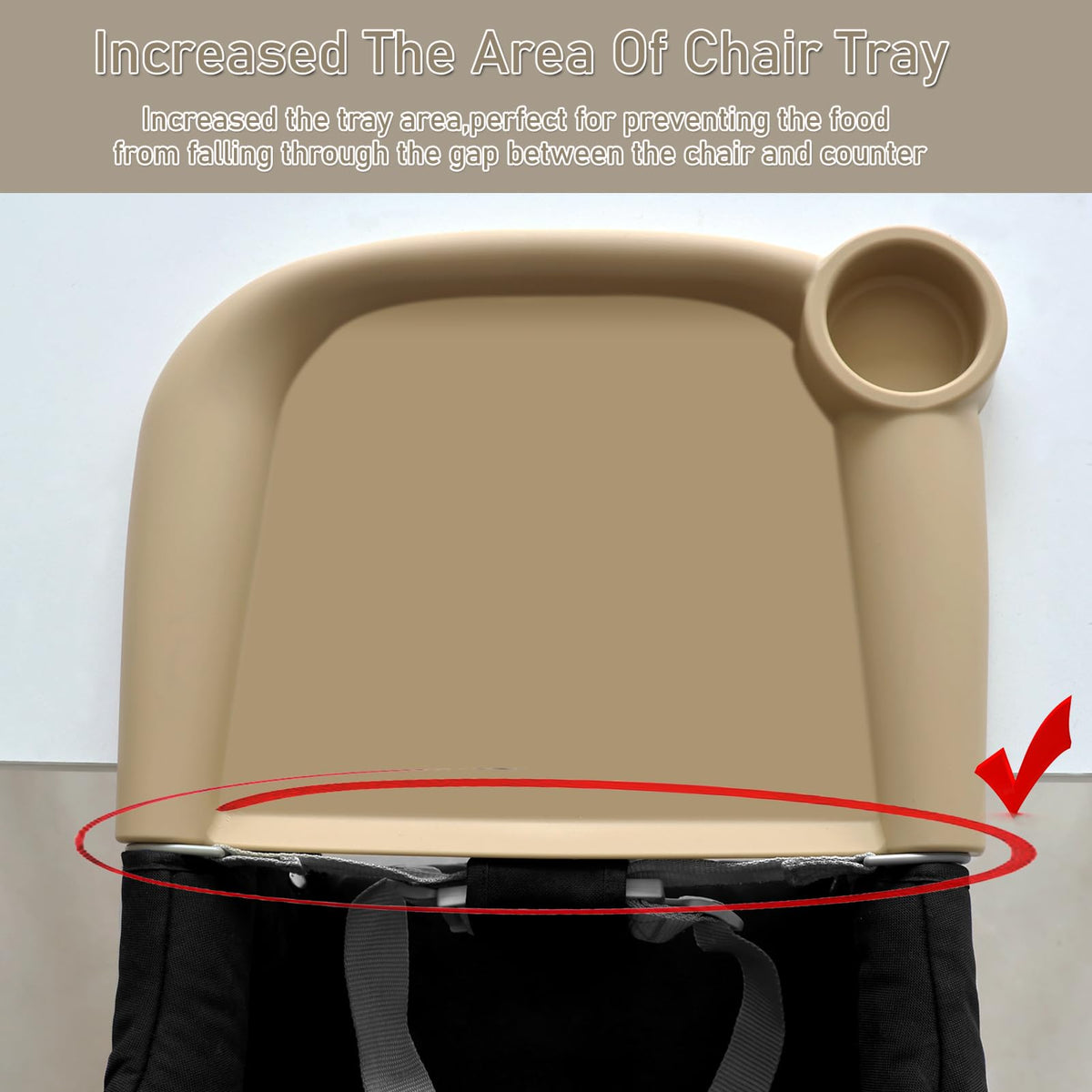 Bandeja de comedor de silicona mejorada para bebé, compatible con silla de mesa rápida Inglesina y sillas altas con gancho, sin BPA y apta para lavaplatos, charola de alimentación extraíble