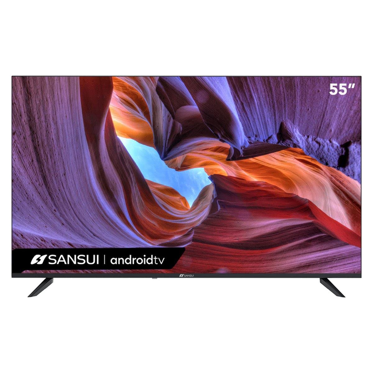 SANSUI Android TV Google Assistant, Control de Voz (55" WiFi UHD 4K)