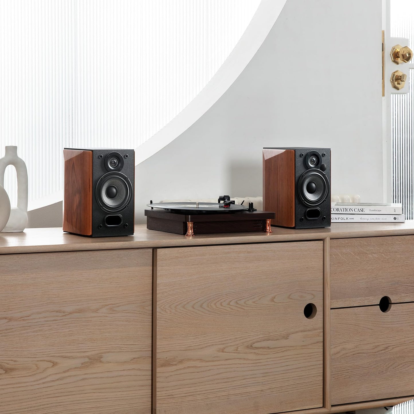 Altavoces de Estantería Edifier Grano de Madera Bluetooth Activos 2.0 42W RMS