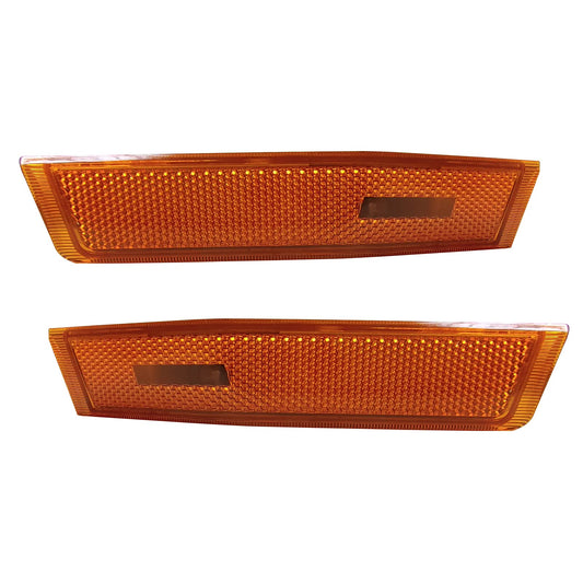 KYYET - Compatible con Lincoln MKX 2007-2010, reflector de luz lateral de parachoques delantero, lente ámbar reemplaza 7A1Z-15A201-A 7A1Z-15A201-B
