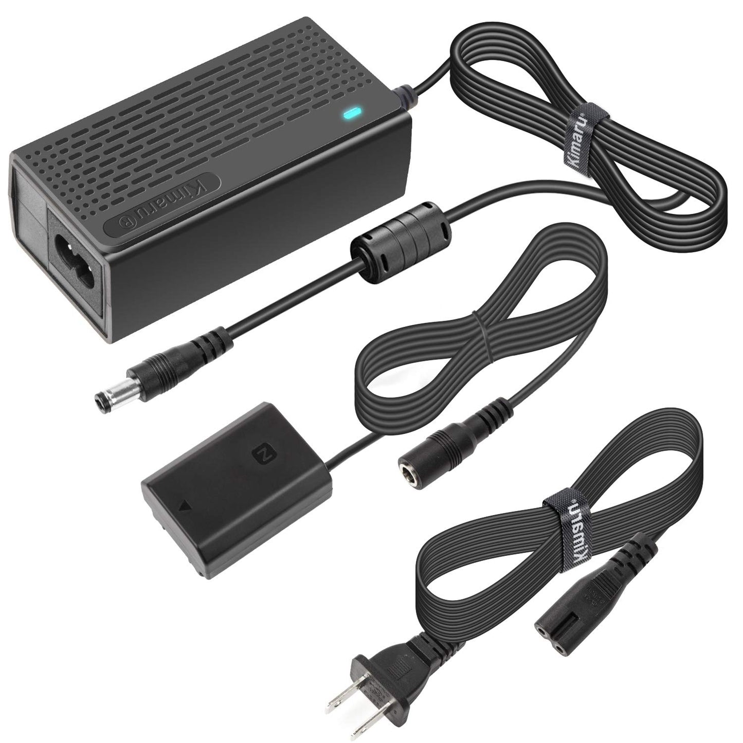 Kimaru NPFZ100 Adaptador de CA NP-FZ100 Batería simulada Juego de acopladores de CC para Sony Alpha A6600 FX3 a7C A1 A7III A7IV A7RIII A7RIV A7SIII A9 A9II A9R A9S