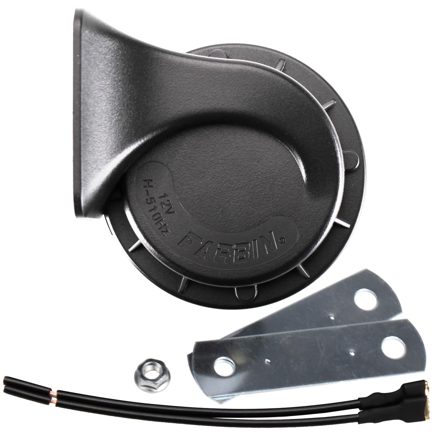 FARBIN - Bocina compacta de 12 V para coche, tono alto, 510 Hz, impermeable, universal para cualquier vehículo (un solo tono alto, 12 V)
