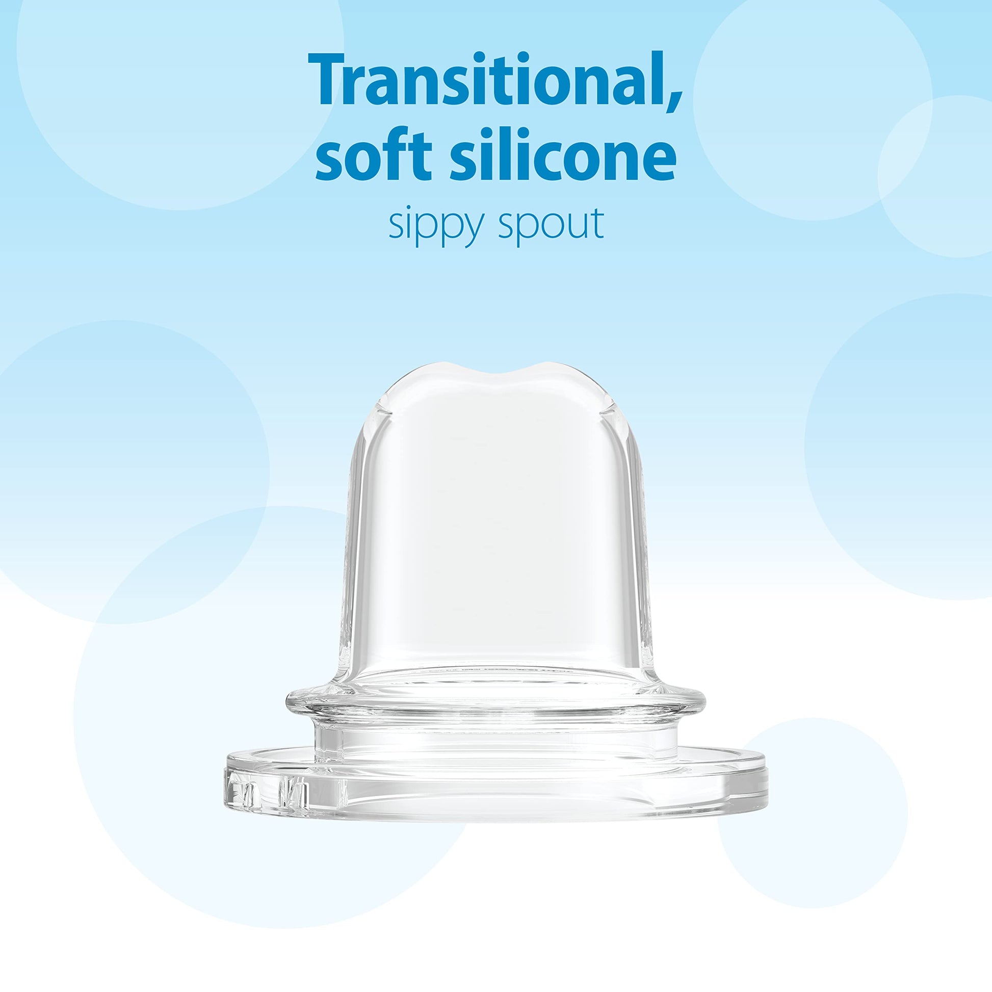 Dr. Brown's Milestones - Botella estrecha para beber con asas 100% de silicona, botella de fácil agarre con boquilla suave, 8 onzas/250 ml, última intervensión de BPA, azul claro, 6 m+