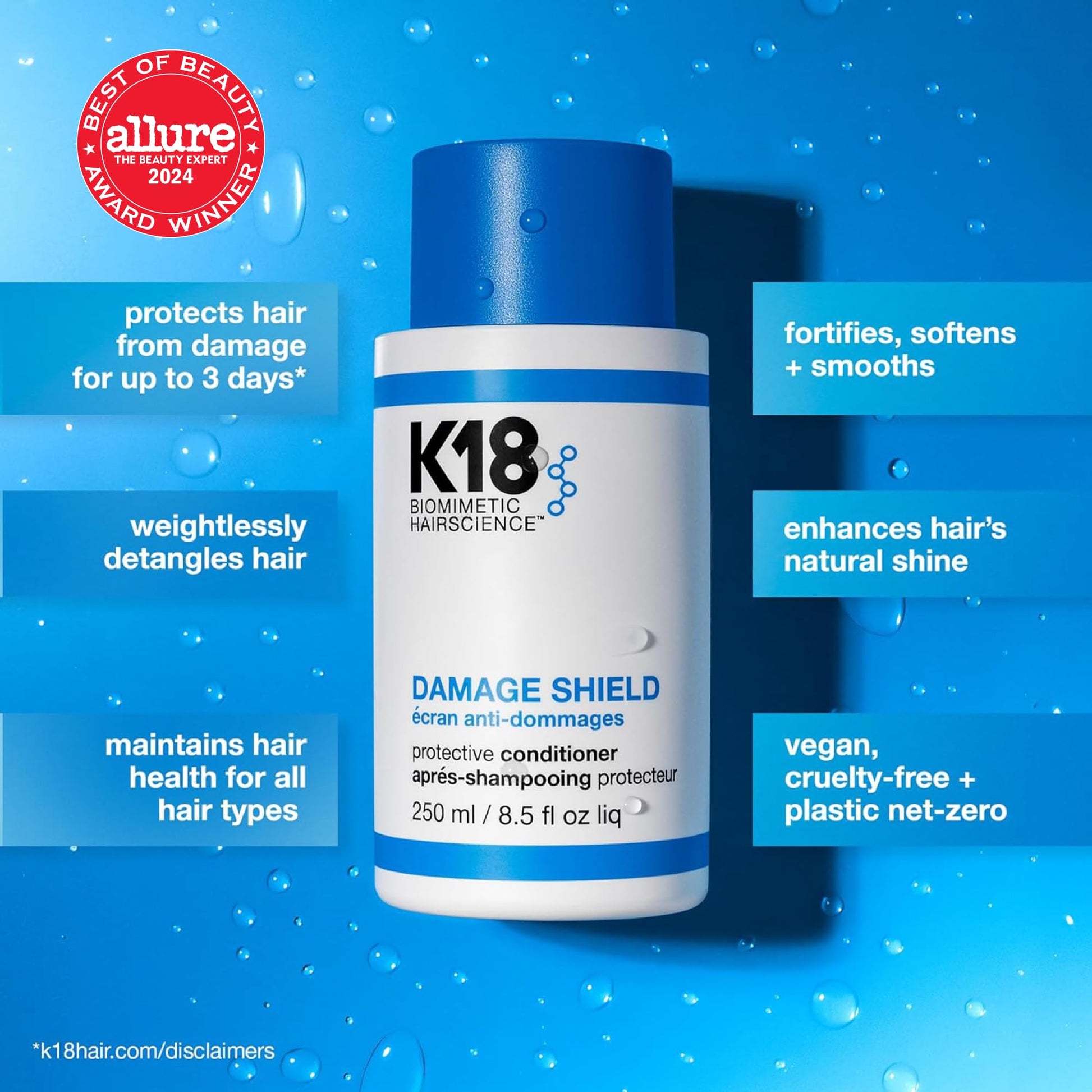 Damage Shield Protective Conditioner by K18 Hair for Unisex - 8.5 oz Conditioner