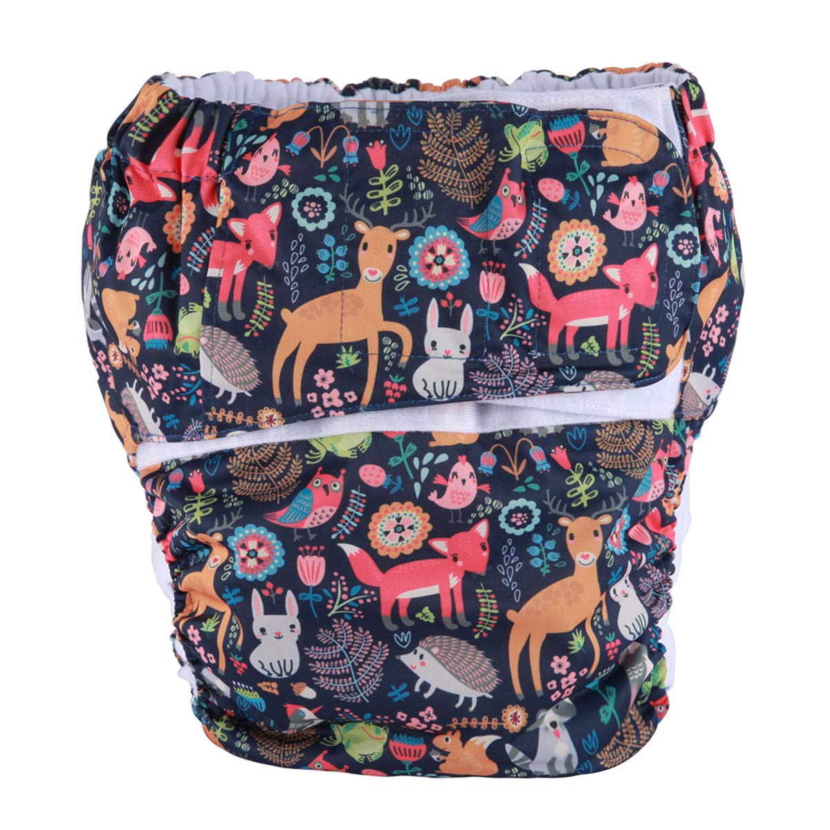 Pañal de tela grande para adolescentes y adultos, reutilizable, lavable para discapacidad con gancho y lazo (animal (grande de 26 a 50 pulgadas)