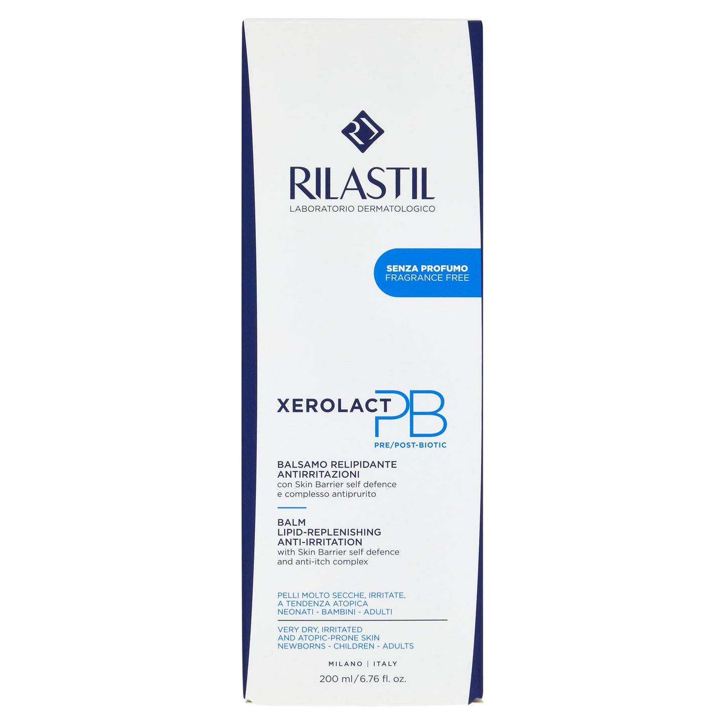 Rilastil Xerolact - Bálsamo Hidratante Anti-Irritaciones para Pieles Secas, Frágiles y Atópicas, 200 Mililitros
