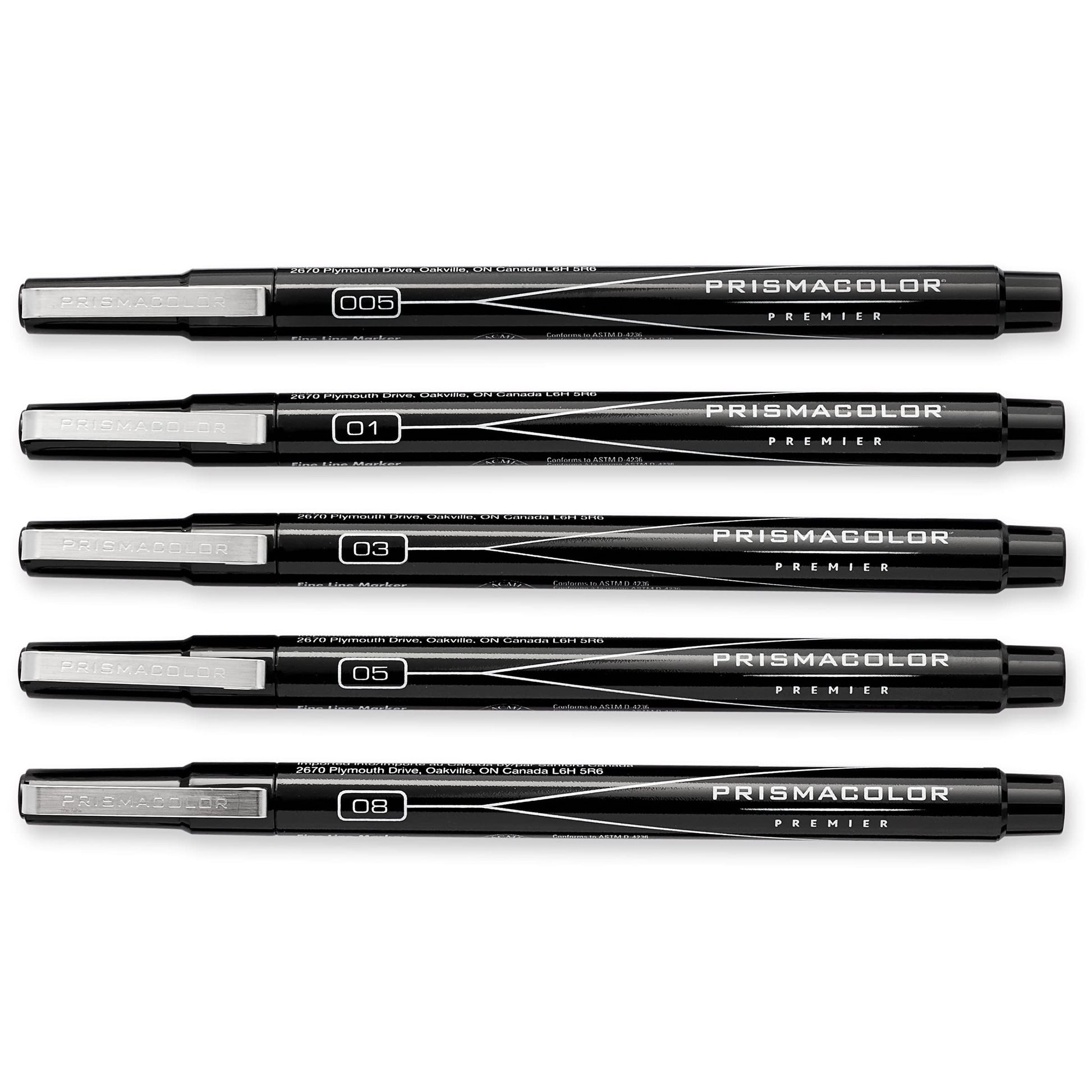 Prismacolor Premier Marcadores de ilustración, punta fina, Punta fina, Colores Variados, 5 unidades