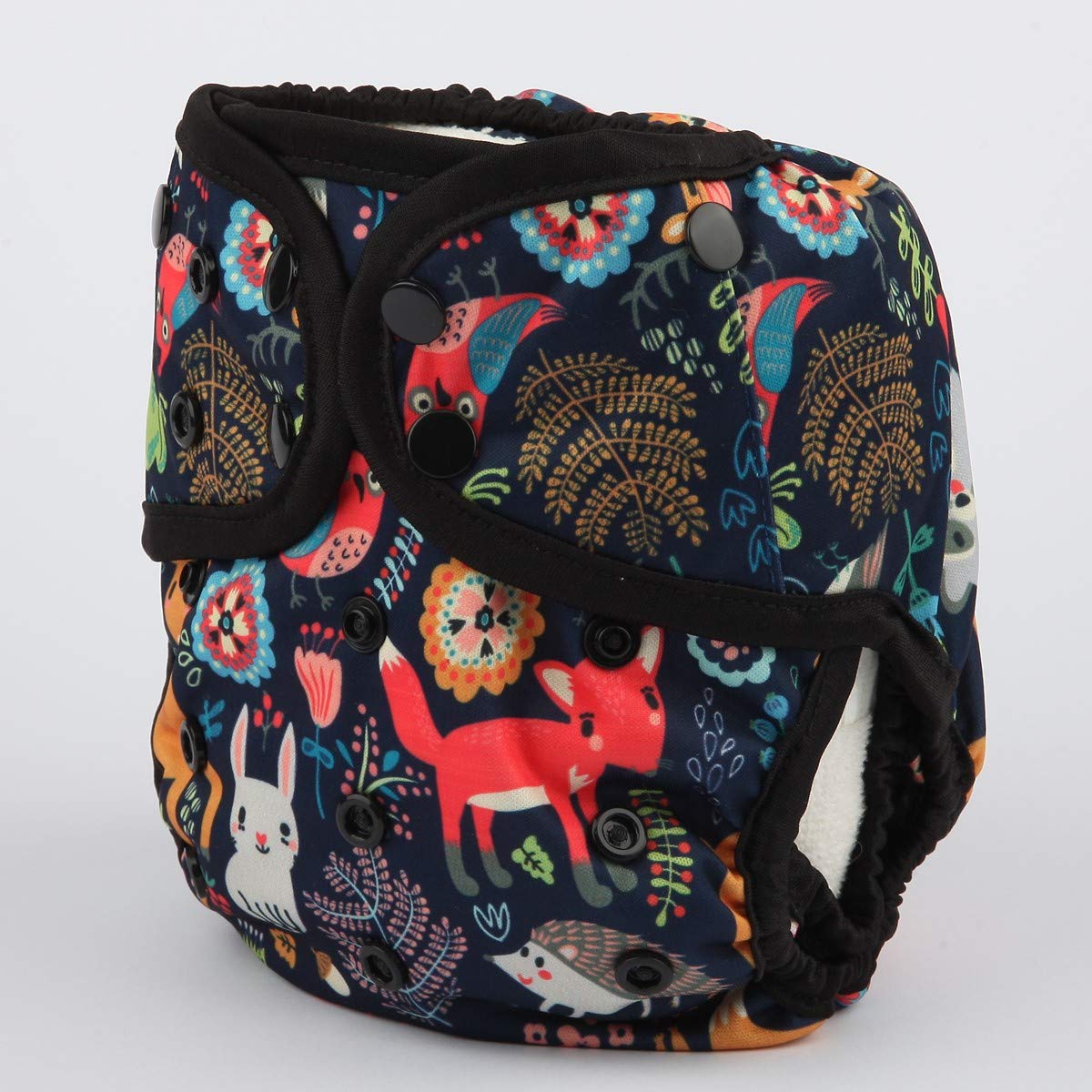 (Fox Rabbit Owl) - Sigzagor Baby Nappy Cover Nappy One Size 3.6kg to 3.6kg (Fox Rabbit Owl)