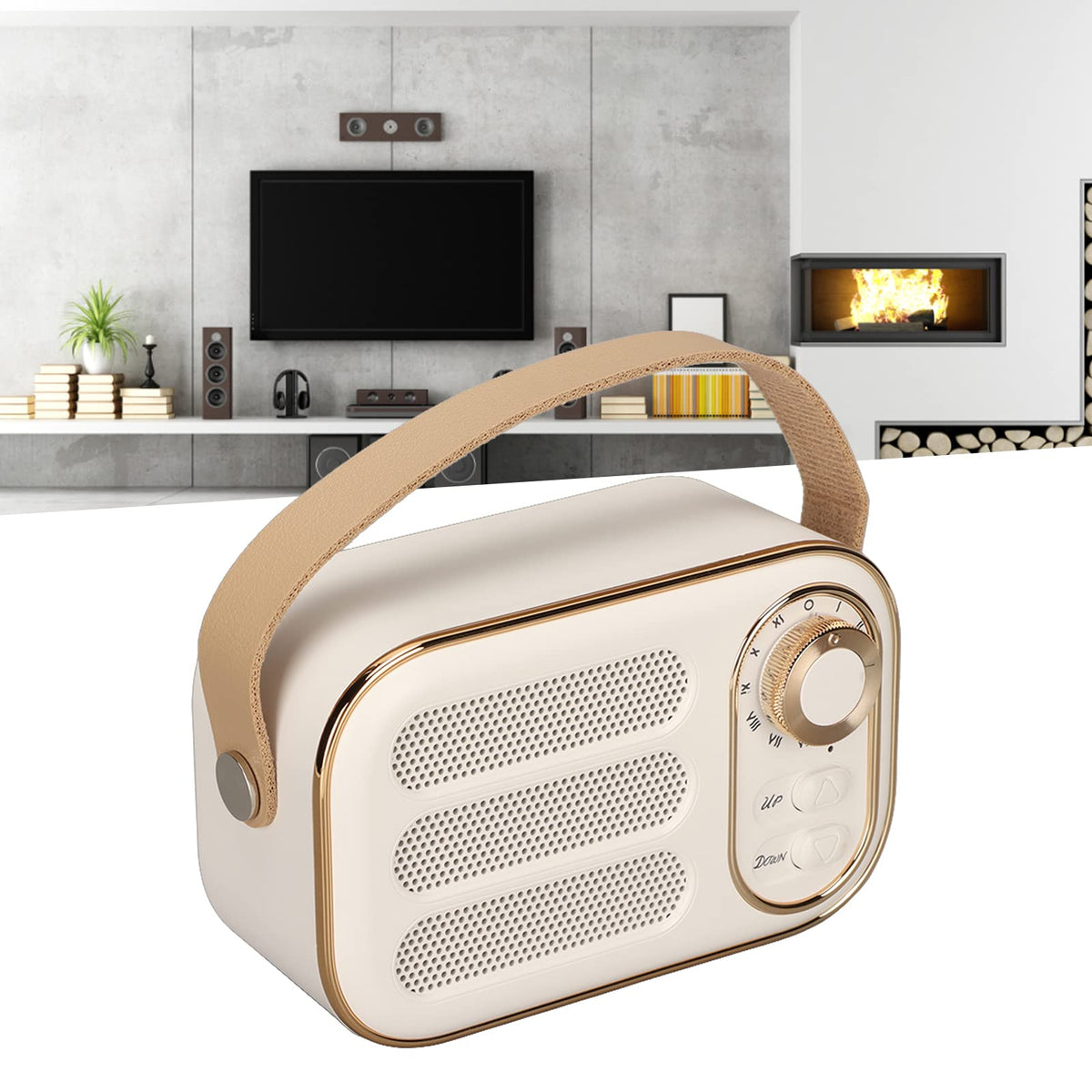 Altavoz Bluetooth GUPE Blanco Compacto Vintage Inalámbrico para Viajes
