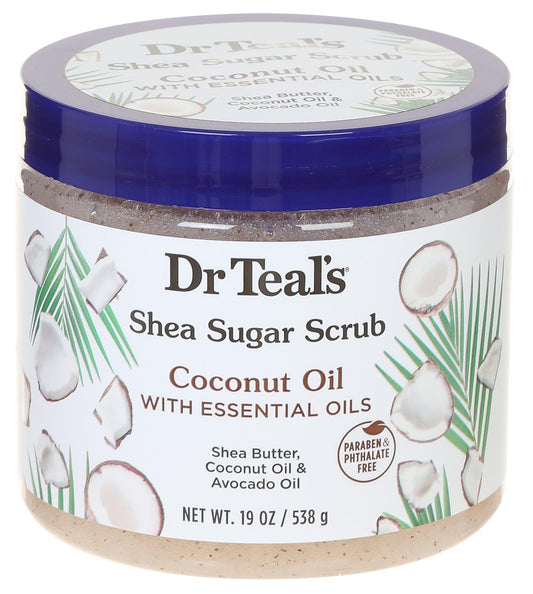 Exfoliante de Azúcar Shea Dr. Teal's Aceite de Coco 19 Ounces