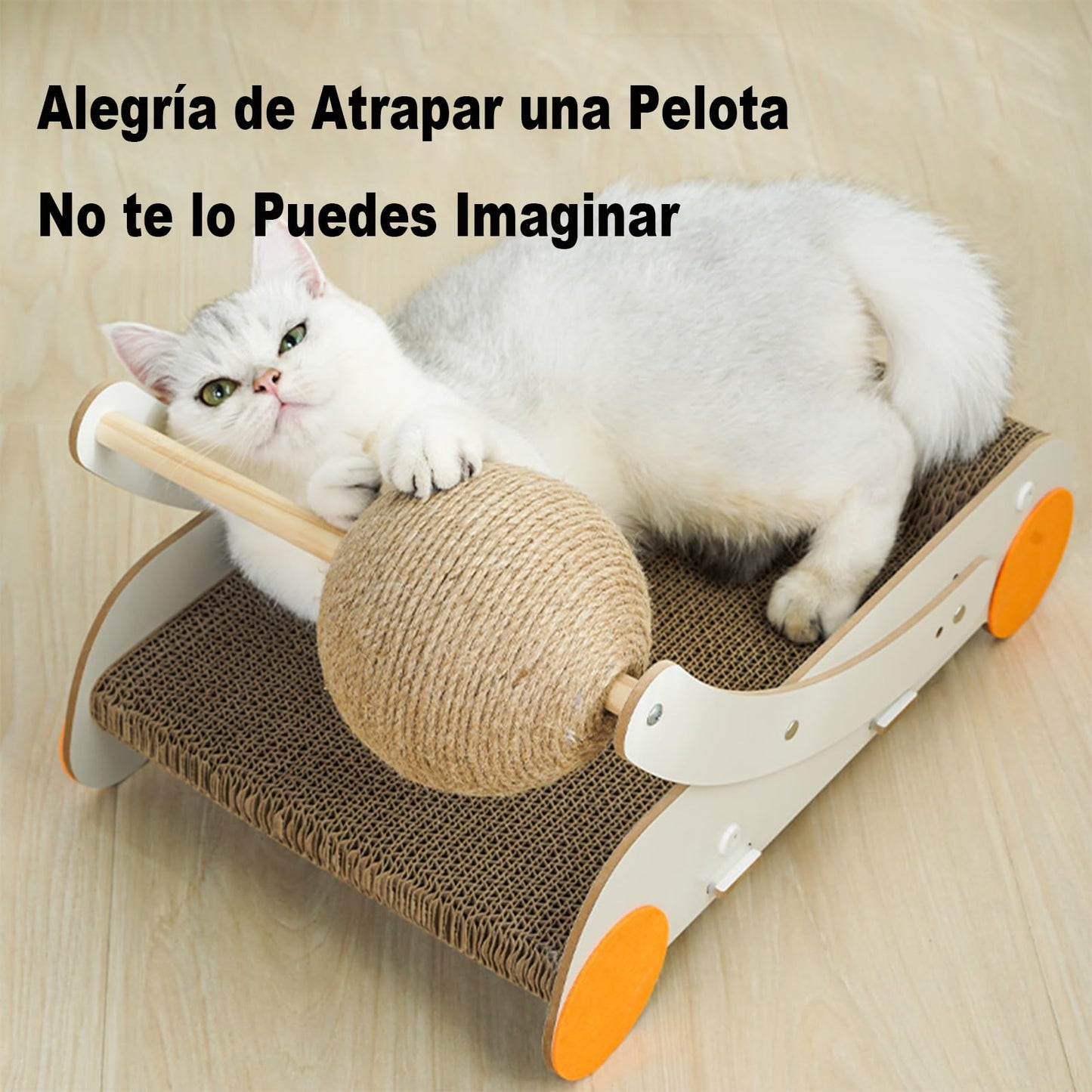 Rascador de Cartón YSDR Onda con Bola para Gatos