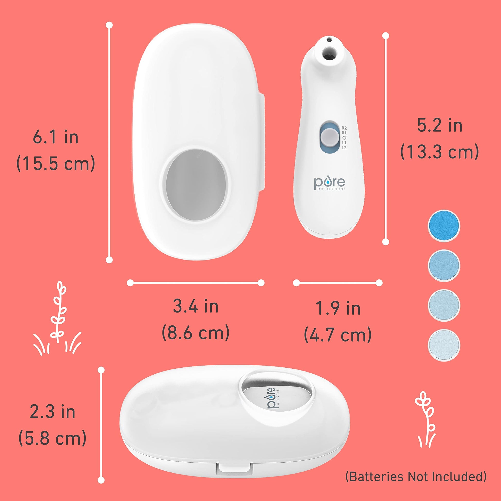 PureBaby® Cortadora de uñas eléctrica – 6 piezas Taladro de uñas inalámbrico, 4 accesorios, 2 velocidades, con archivador oculto y funda de transporte, ideal para recién nacidos y bebés