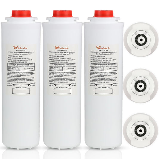 Filtros 51300C, repuesto para filtro Elkay 51300C EWF3000, compatible con estaciones de botellas de repuesto de filtro Ezh2o, filtro 51300C de alta capacidad, 3000 galones, sin chip (3 piezas)