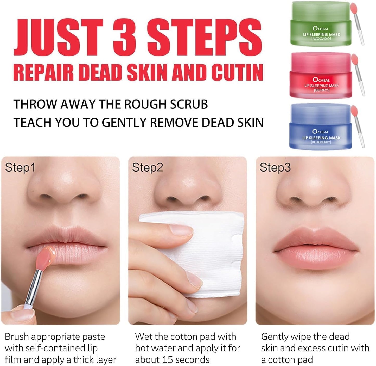 Mascarilla Hidratante Para Labios – Bálsamo Labial Reparador De Día Y Noche Para Labios Secos Y Agrietados – Reduce Las Líneas De Los Labios, Mejora El Color De Los Labios, Hidrata Y Rellena Los Labios Para El Cuidado De Los Labios (Avocado)