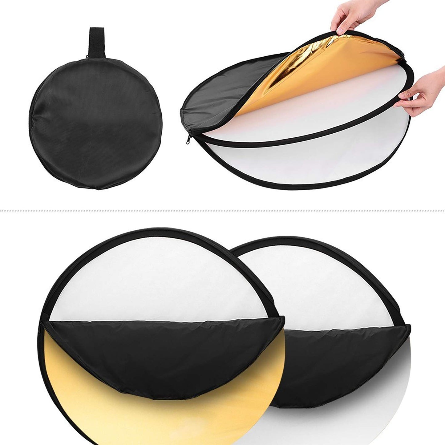 Fotografía con Reflector De Luz 5-in-1 Photography Light Reflector Multi-Functional Reflector para Fotografía De Estudio