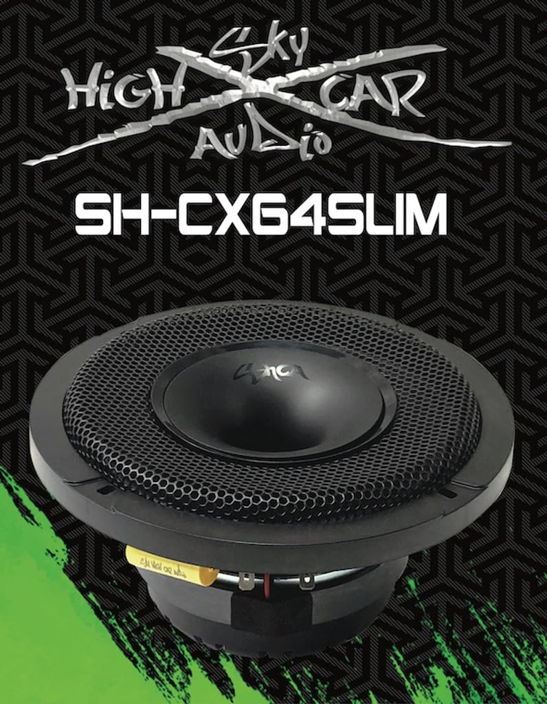 Altavoz Coaxial Delgado Sky High Car Audio SH-CX64SLIM 6.5 Pulgadas con Bocina de Driver de Compresión