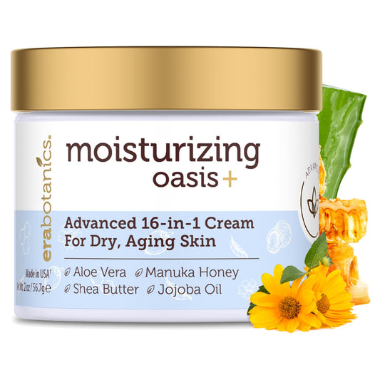 Rejuvenating Natural Face Moisturizer Cream - Extra Hydrating 16-in-1 Facial Cream For Dry Skin With Manuka Honey, Cocoa Butter, Avocado Oil, Jojoba Oil - pH Balanced Non Greasy Day & Night Cream