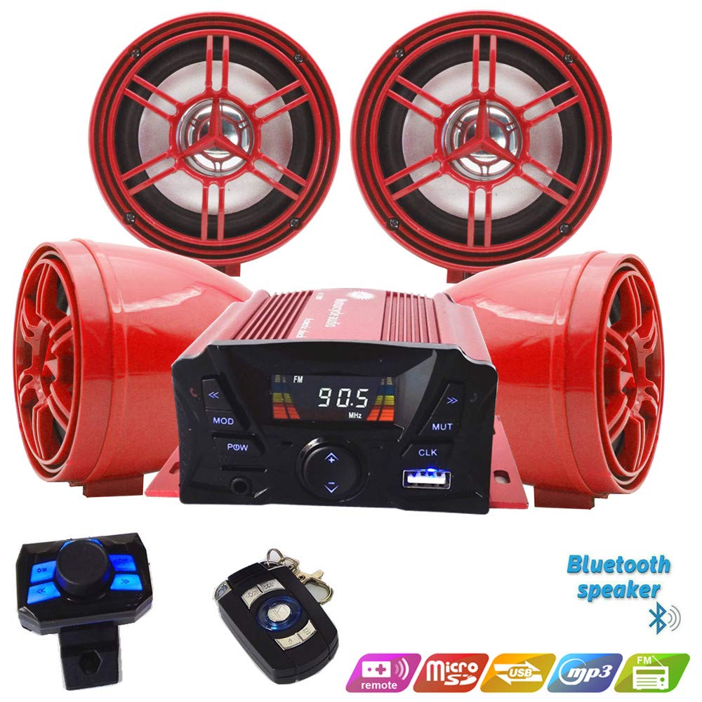 Altavoz Inalámbrico Bluetooth Resistente al Agua para Motocicleta UTV/ATV con Control Remoto 3 Pulgadas