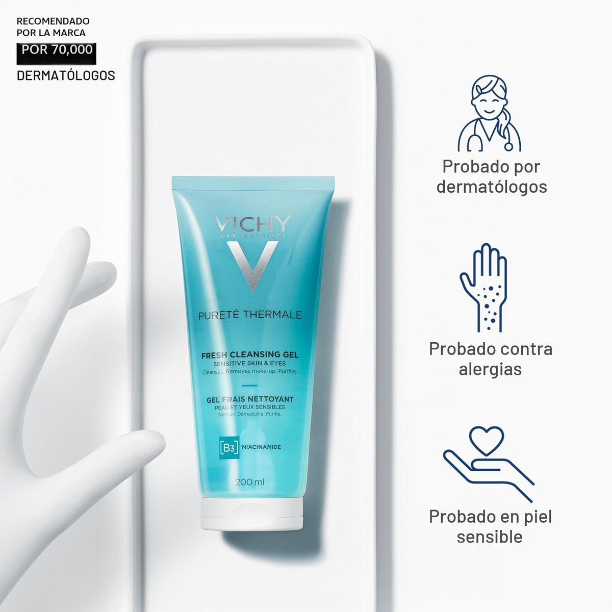 VICHY Pureté Thermale Gel Limpiador Fresco Para Pieles Sensibles