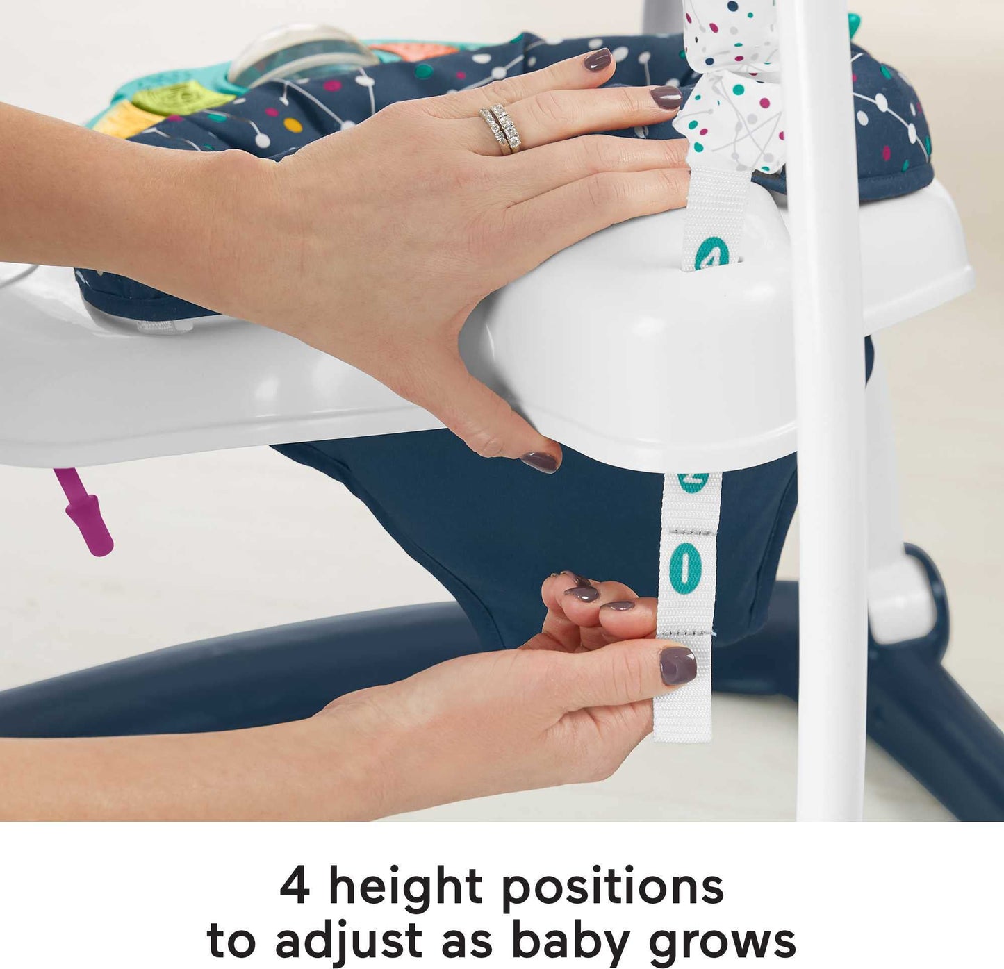 Fisher-Price Jumperoo - Centro de actividades para bebés con luces y sonidos, Astro Kitty SpaceSaver