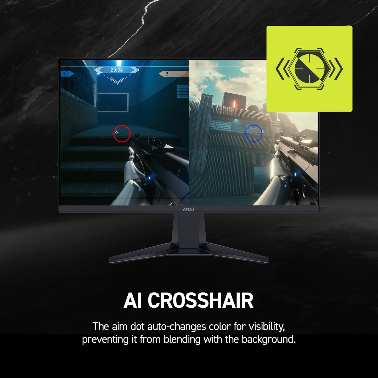MSI mag 245F X24 Monitor para Juegos de 24 Pulgadas 1920 x 1080 (FHD), 240 Hz, FreeSync Premium, Compatible con HDR, HDMI, Puerto VGA, Montaje VESA, inclinable, Marco Delgado de 4 Lados 0,5 ms, Negro