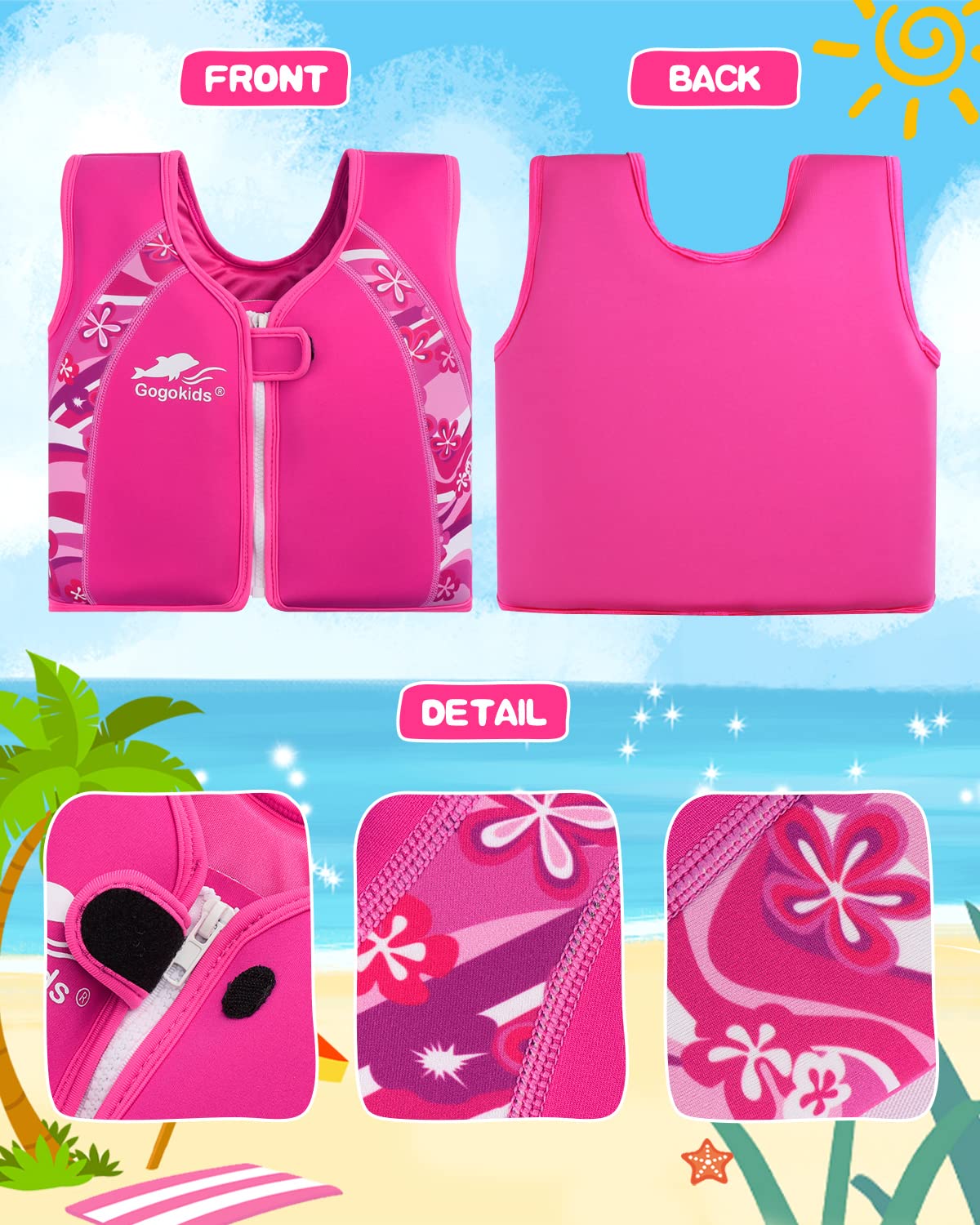 Chaleco de natación de neopreno para niños y niñas (C, 3-4 años)