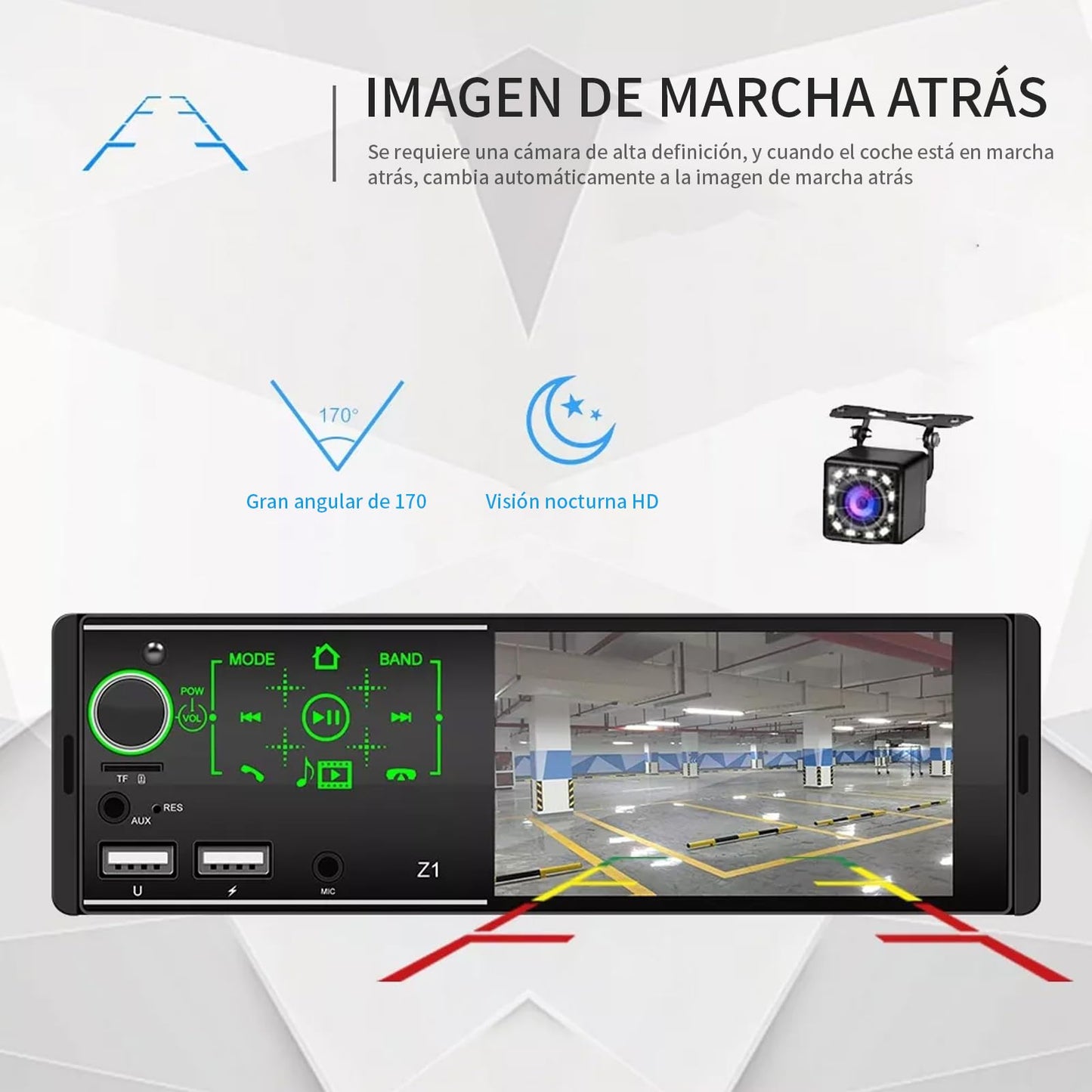 FINYQBET Autoestéreo Bluetooth de 4.1 Pulgadas, Reproductor MP5 con Pantalla HD, Llamadas Manos Libres, Carga Rápida USB y Control Desde Volante,para Viajes Seguros y Entretenimiento en el Auto