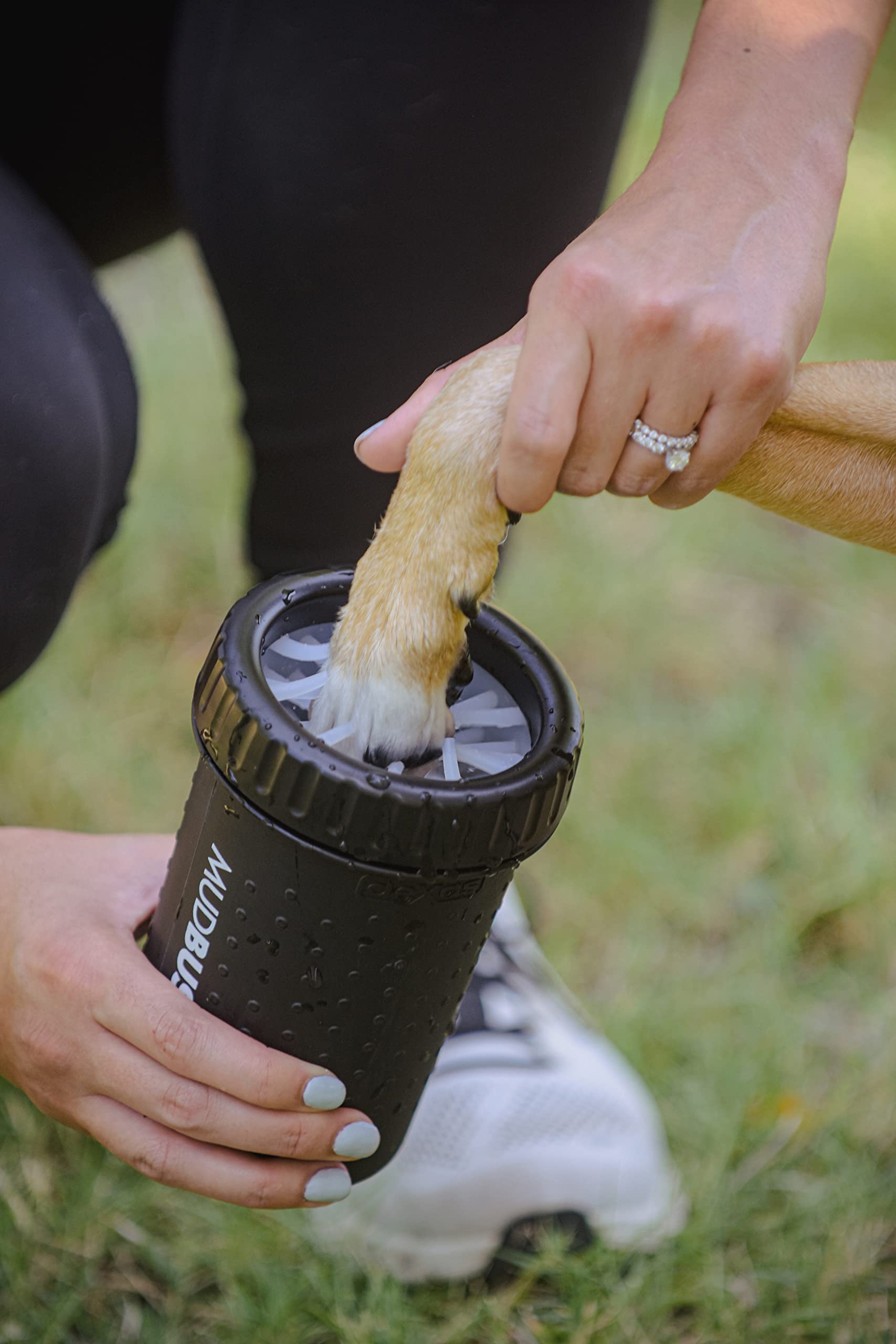 Dexas MudBuster - Limpiador portátil para patas de perro, mediano, negro mate, edición especial (PW71025-22WP)