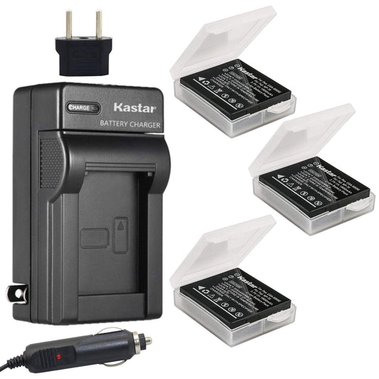 Kastar Batería 3X + Cargador para Panasonic Lumix CGA-S005 CGA-S005A/1B CGA-S005E CGA-S005GK DMW-BCC12 y Panasonic Lumix DMC-LX1 / DMC-LX2 / DMC-LX3 y Ricoh WG-M1 DMC-FX1 MC-FXXXXXX80 DMC-LX1 DMC-LX3