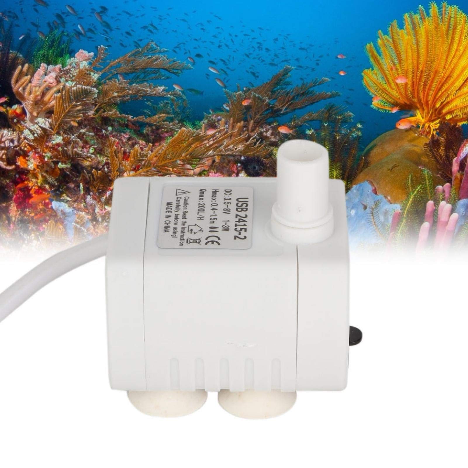 Bomba de fuente para mascotas, Mini bomba USB 200L / H Bomba de agua sumergible para pecera Acuario Dispensador de agua para mascotas