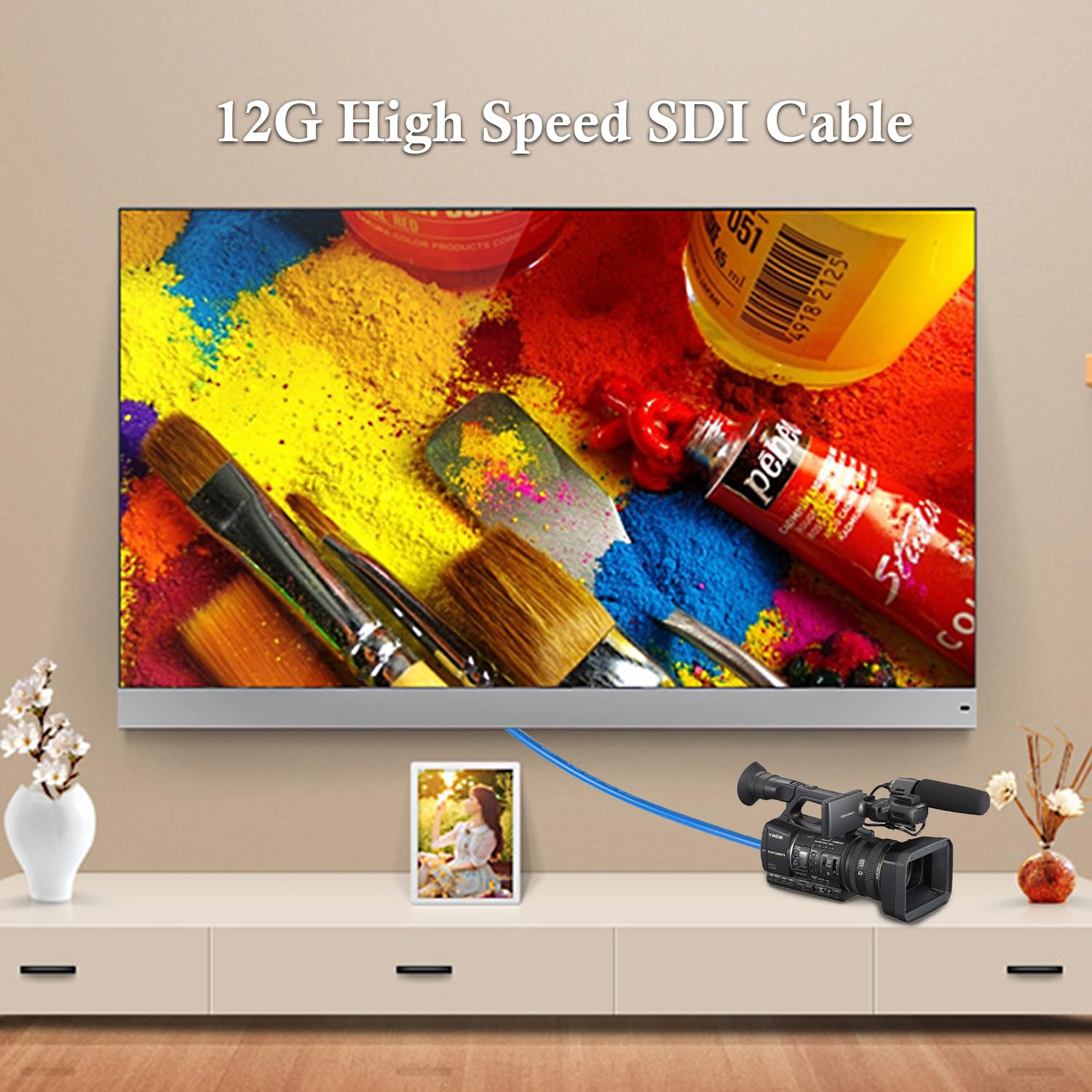 XRDS -RF: Cable SDI 12G de 6 pies, BNC Macho, RG6, 75 Ohm, Compatible con HD-SDI/3G/6G-SDI/4K/8K, para Cámara de Seguridad y Convertidor SDI