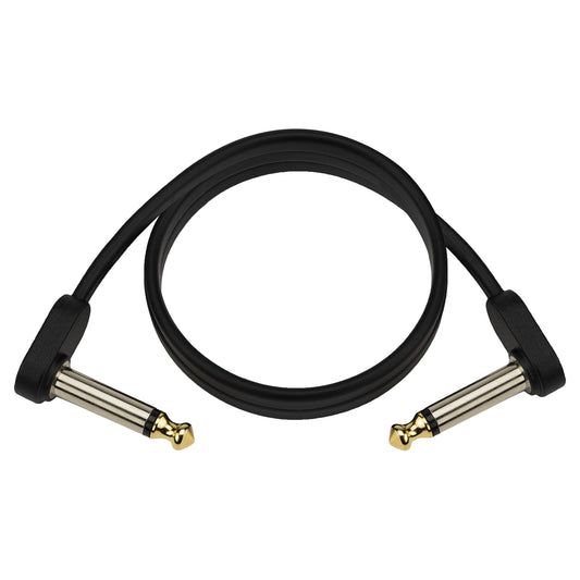 Cable de conexión para guitarra D'Addario Classic Series, cable de pedal con conectores de 1/4", plano, ángulo recto, 2 pies