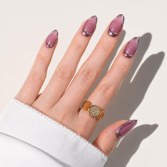 SXC Uñas postizas de la marca Cosmetics | Serie X1, almendra corta (036 Amethyst Velvet)
