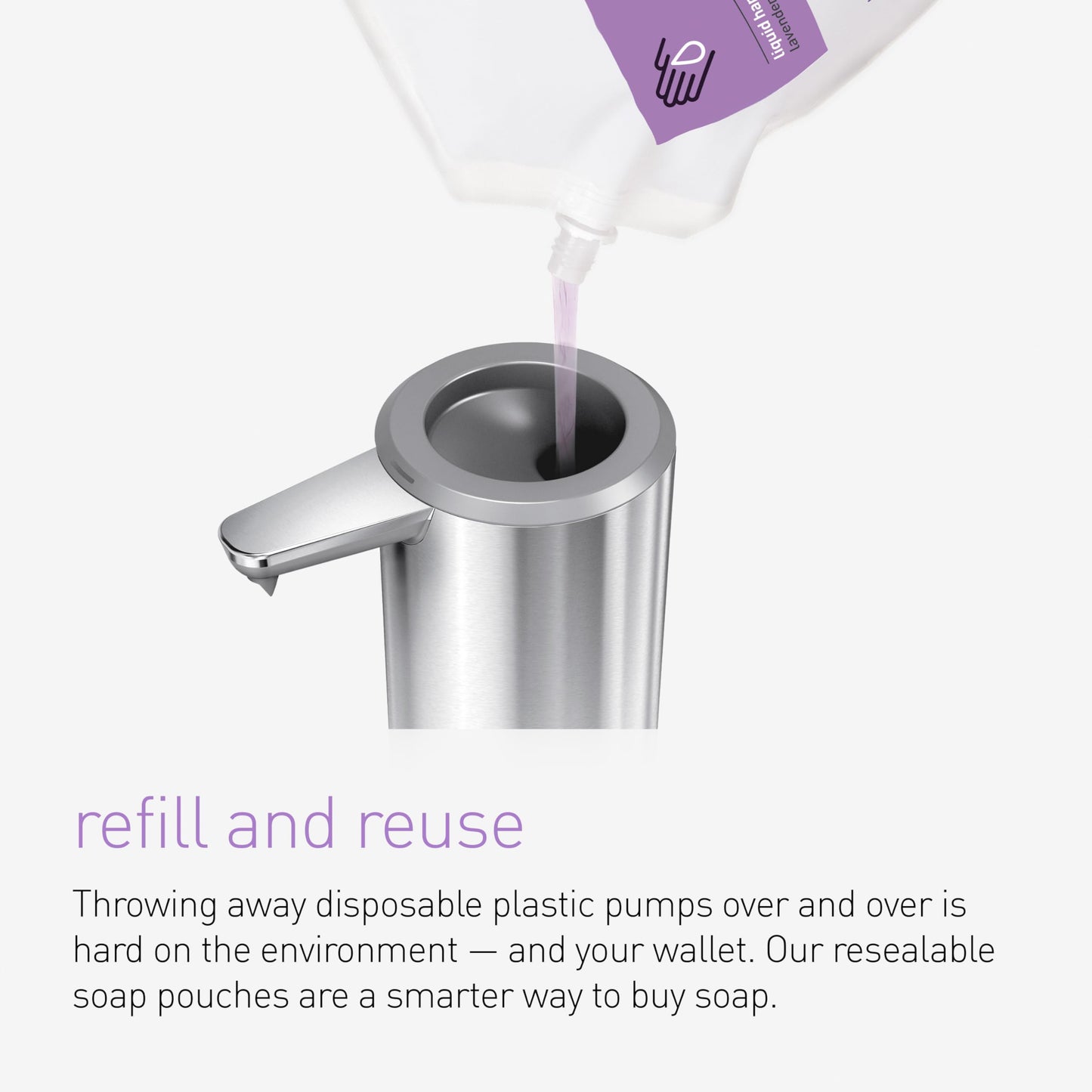 simplehuman Lavender Moisturizing Liquid Hand Soap 34 FL. Oz. Refill Pouch (Pack of 3)