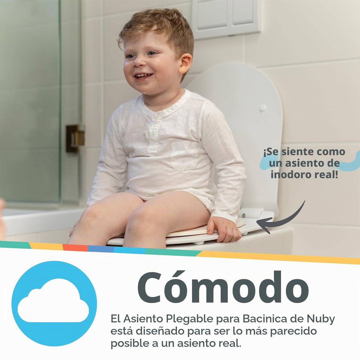 Nuby - Asiento plegable para orinal y bolsa – Esencial de viaje para niños pequeños – Asiento de inodoro de viaje para niños pequeños de más de 18 meses,
