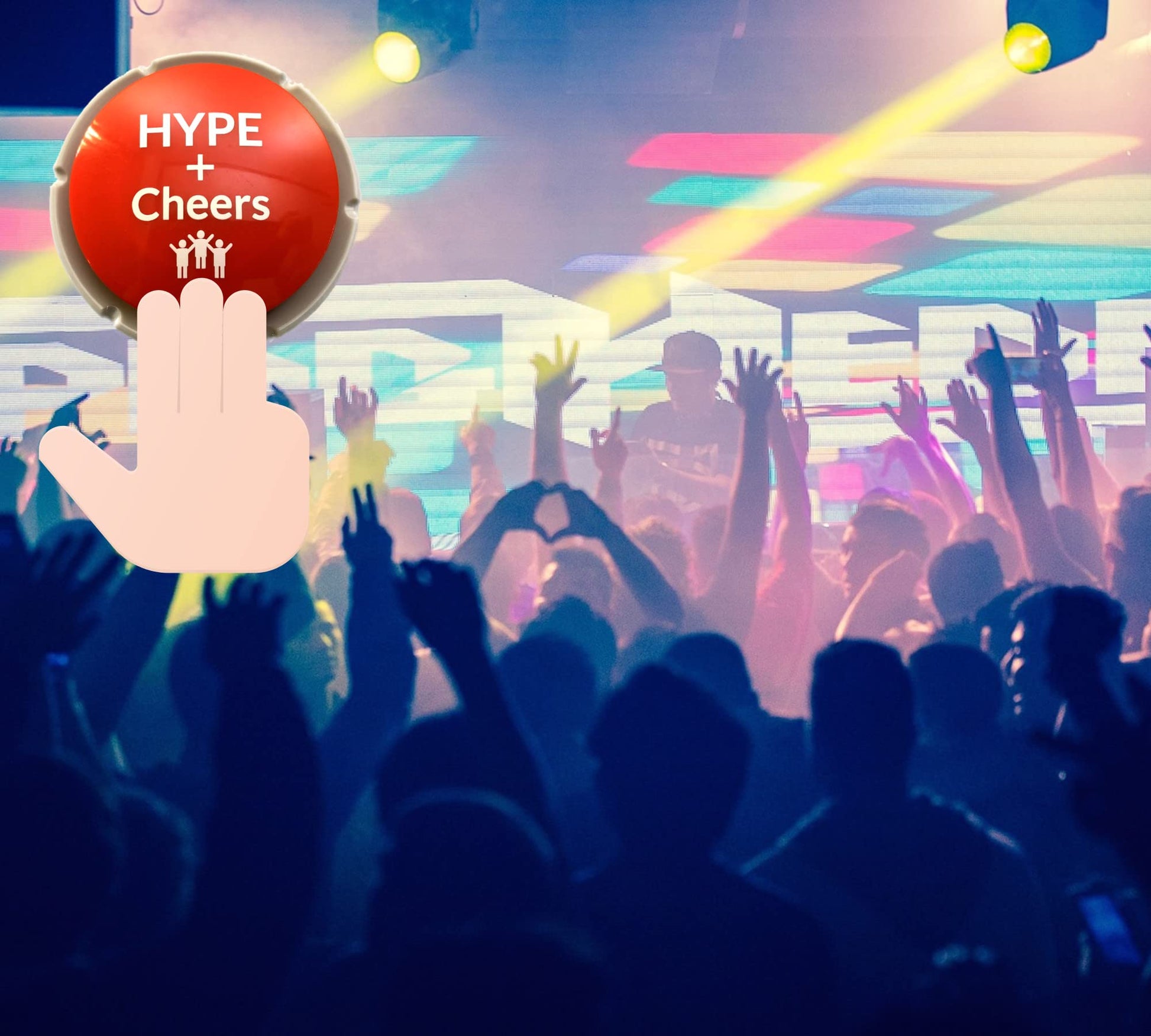 Bocina de aire con efecto de sonido con aplausos y vítores, botón de ruido, zumbador para oficina, fiesta de fútbol, regalo de broma, DJ HYPE
