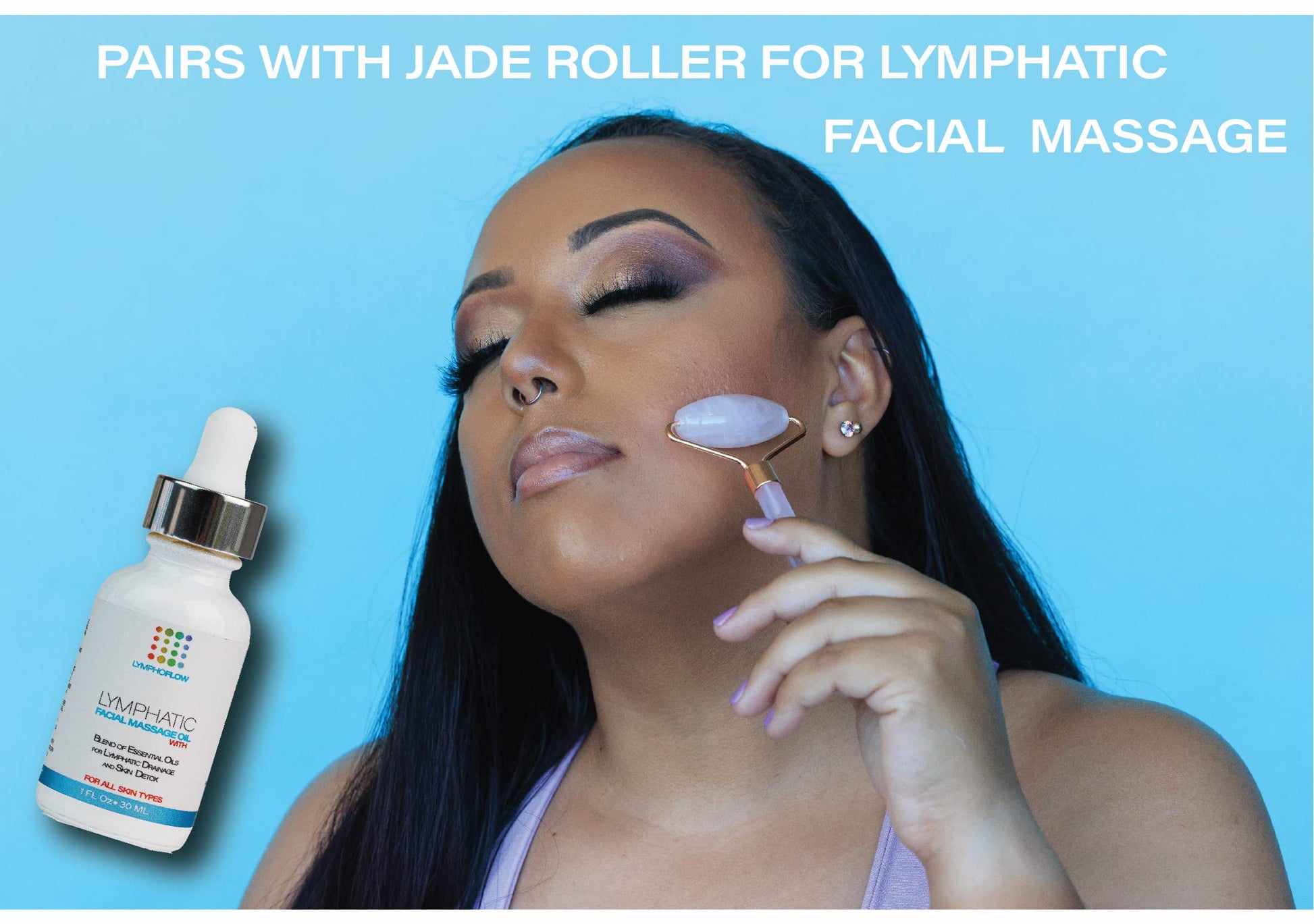 Bruizex Aceite de Drenaje Linfático Facial para Herramientas Faciales Gua Sha, Masajeador de Drenaje Linfático Facial Con Jojoba y Aceite de Coco, Usar Con Rodillo Facial, Rodillo de Jade, Herramienta