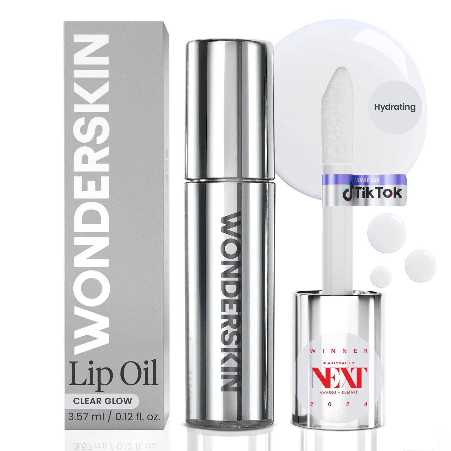 Wonderskin Lip Oil - Aceite De Suero De Rehabilitación De Labios, Suero Transparente Hidratante E Hidratante Para Labios Secos - Natural, Vegano Y No Pegajoso (Transparente)
