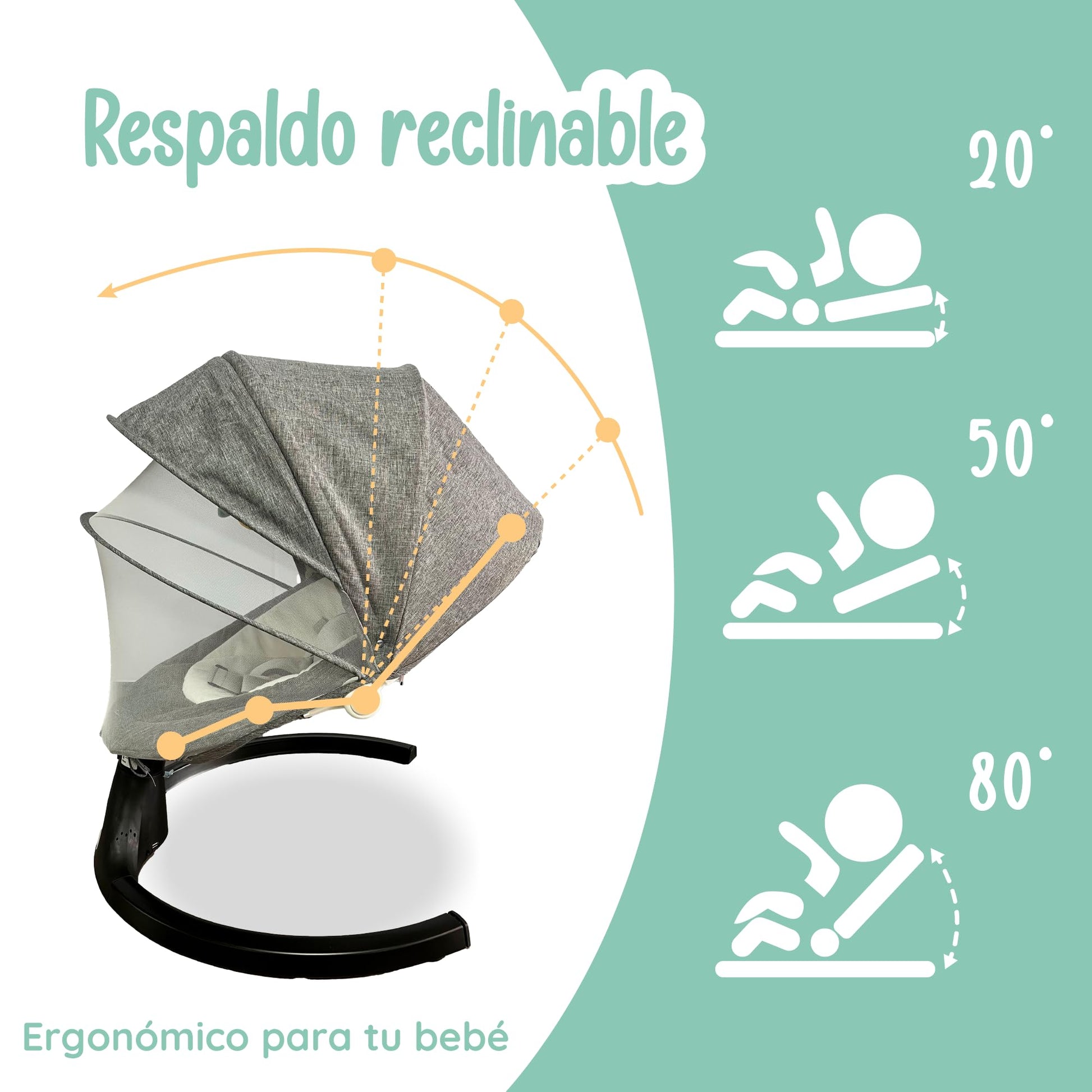 Mecedora Eléctrica YEI Beige con Control Remoto y Juguetes para Bebé