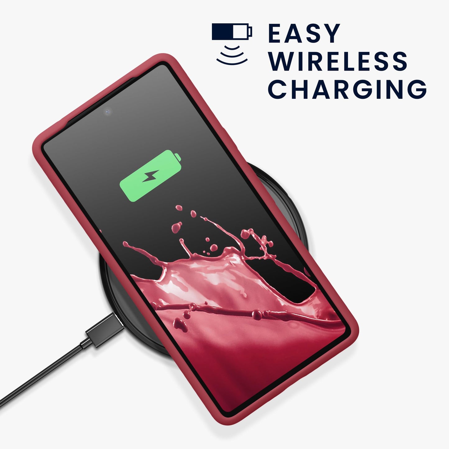 kwmobile Carcasa Compatible con Google Pixel 7a Funda - Case TPU y Silicona antigolpes - Apto Carga inalámbrica - Rosa Oscuro