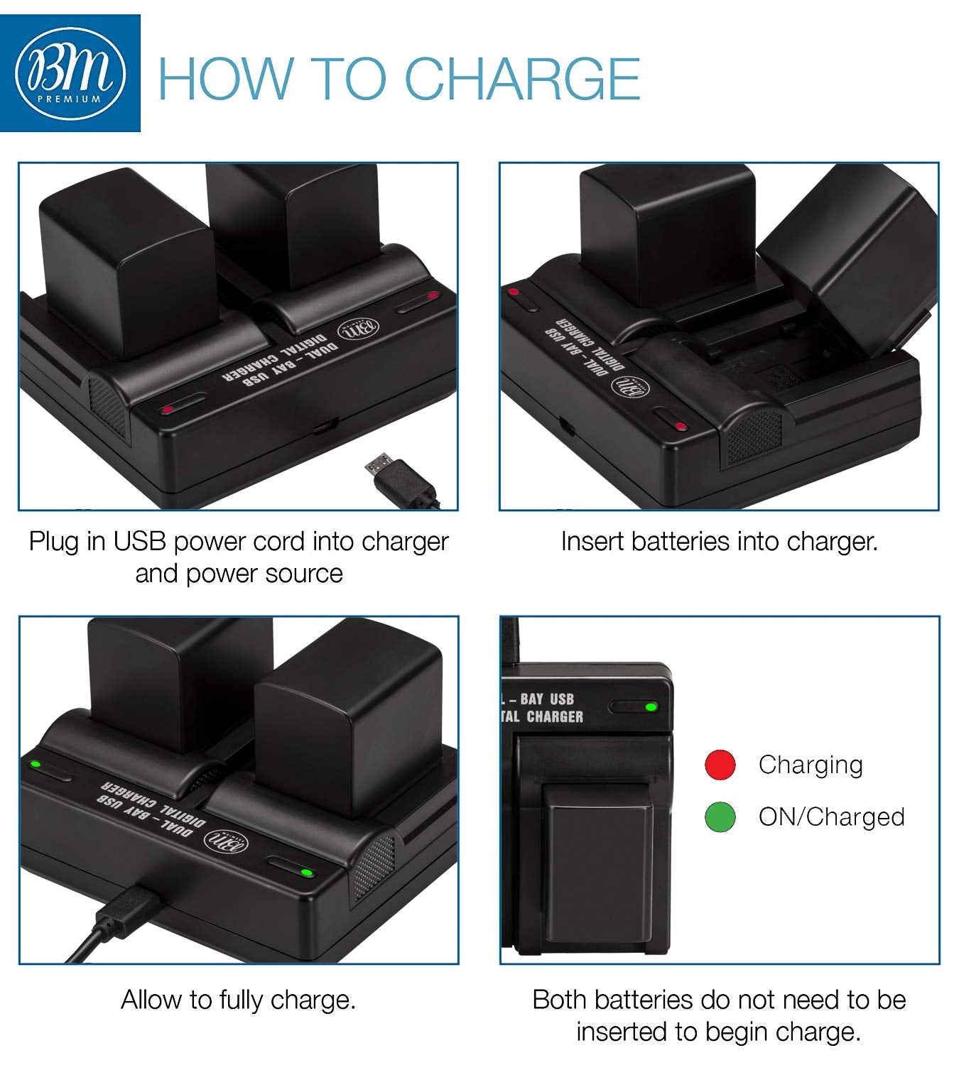 BM Premium 2-Pack of BP820 Batteries and USB Dual Battery Charger for Canon VIXIA HFG10 HFG20 HFG30 HFG40 HFM41 HFM400 HFS21 HFS30 HFS100 HFS200 HF11 HF20 HF21 HF200 HG20 HG21 XA10 XA20 XA25 XA30 XA35