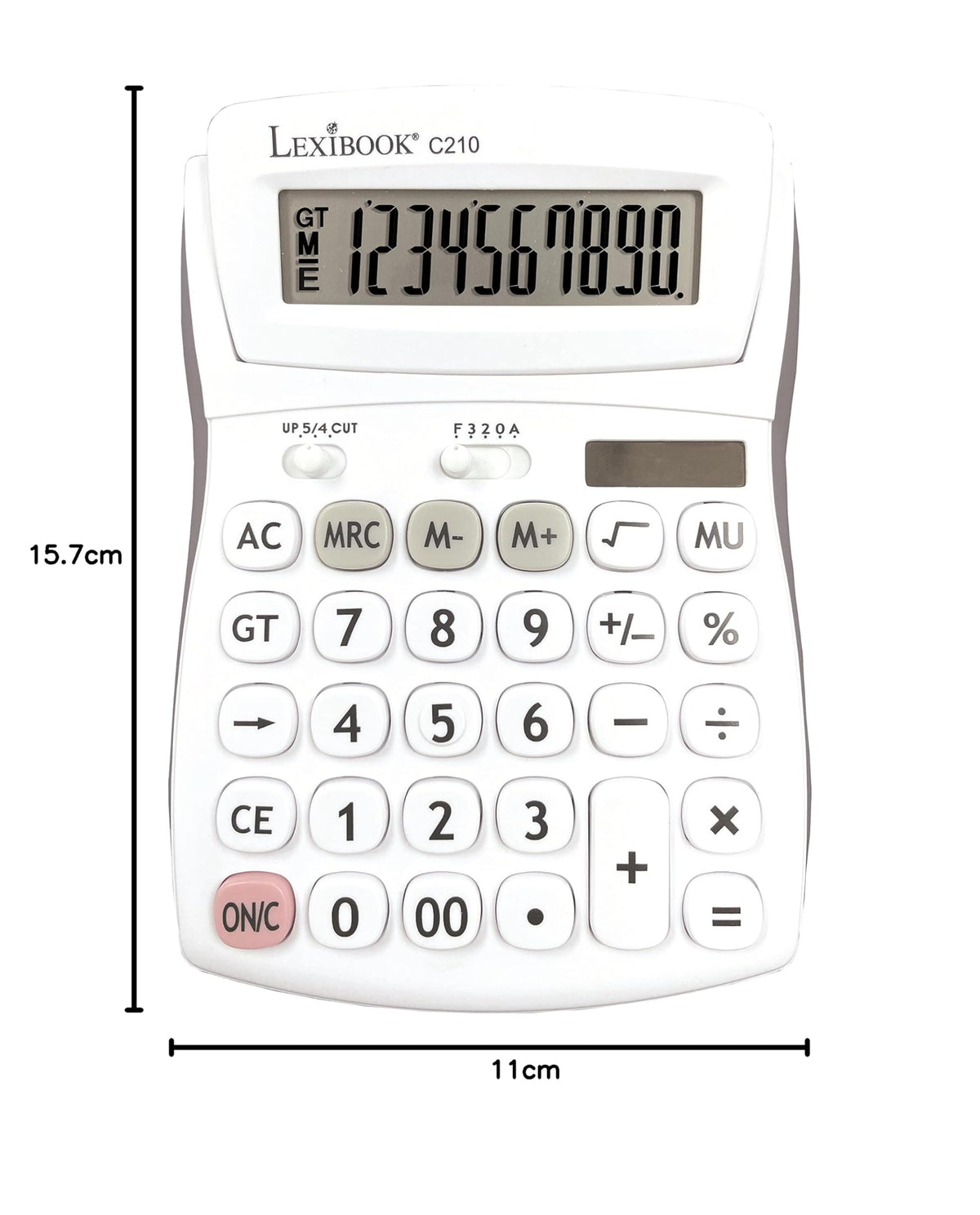 Calculadora Lexibook Visualización Plegable Blanco Gris para Oficina Escuela Hogar